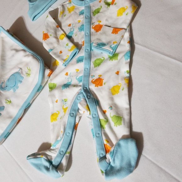 Gymboree Brand New Baby {Elephant Parade} 0-3 month NWT blanket, Sleeper & NWOT - Picture 5 of 8